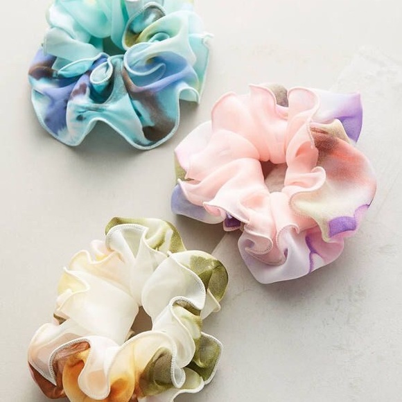 Anthropologie Ruffled Scrunchie Hair Pony Set NWT - Picture 8 of 8